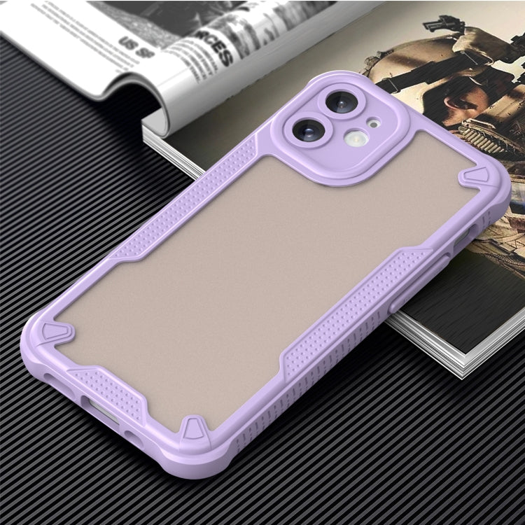 For iPhone 12 Armor Glaze PC Hybrid TPU Phone Case(Purple) by buy2fix