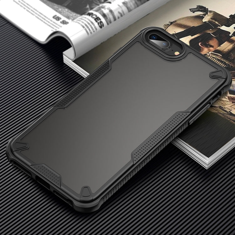 For iPhone 8 Plus Armor Glaze PC Hybrid TPU Phone Case(Black) by buy2fix