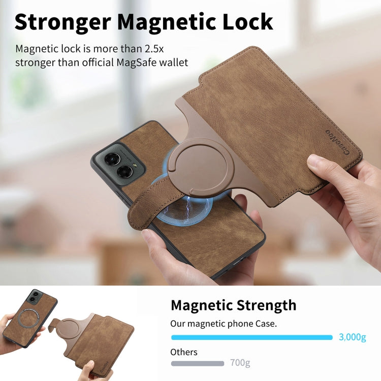 For Motorola Moto G 5G 2024 CaseNeo MagSafe RFID Anti-theft Retro Leather Phone Case(Brown) - Motorola Cases by CaseNeo | Online Shopping UK | buy2fix