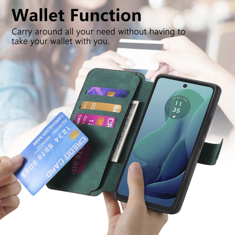 For Motorola Moto G 5G 2024 CaseNeo MagSafe RFID Anti-theft Retro Leather Phone Case(Green) by CaseNeo