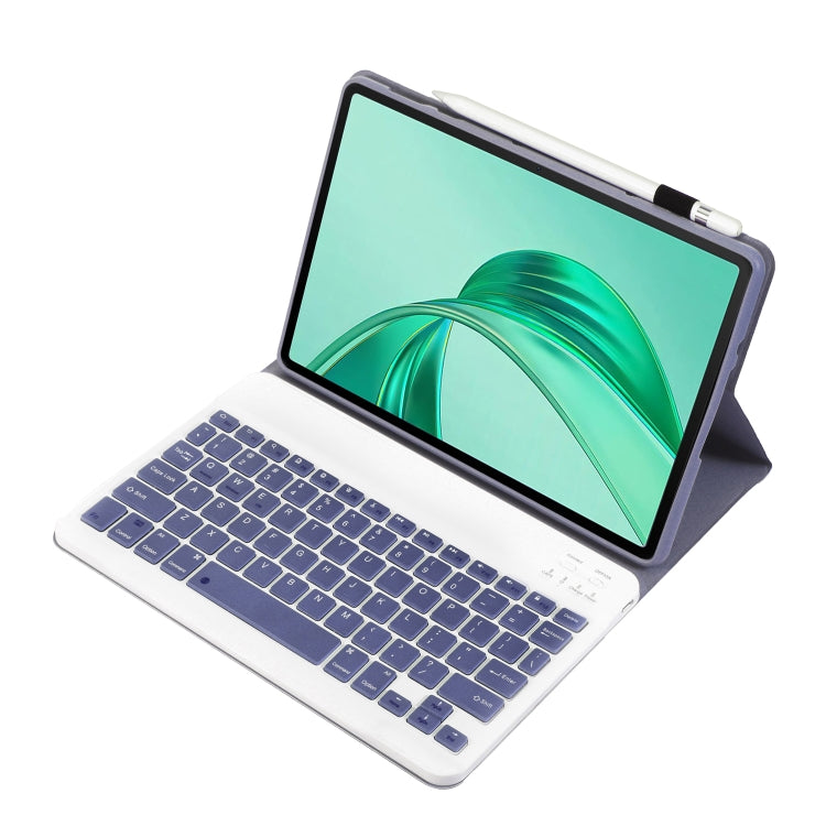 For Honor Pad X8a / X9 2024 AH25 Ultra-thin Detachable Bluetooth Keyboard Leather Tablet Case(Lavender White) - For Huawei by buy2fix | Online Shopping UK | buy2fix