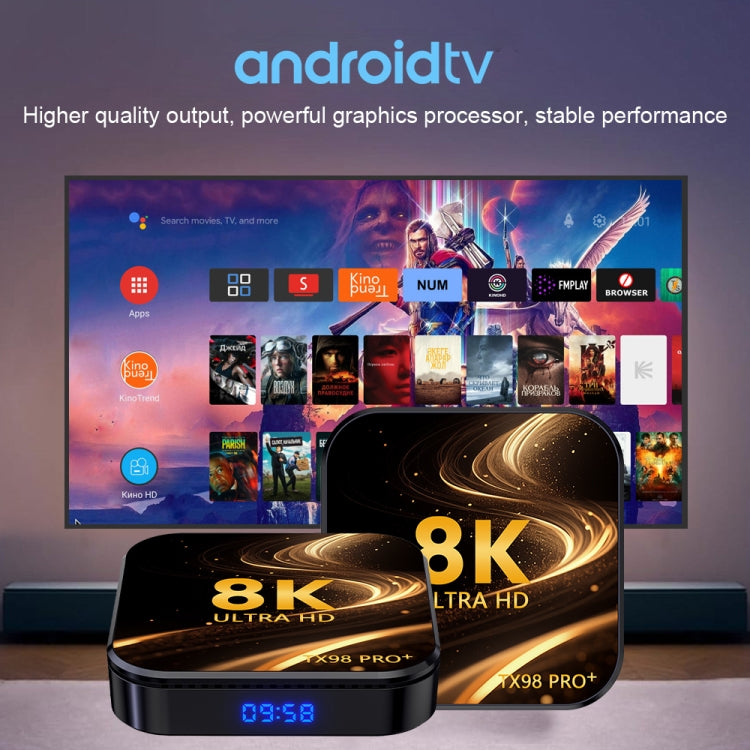TX98 Pro+ 8K UHD Android 13 Smart TV Box with Remote Control, 4GB+32GB, RK3528 Quad-Core(UK Plug) - Others by buy2fix | Online Shopping UK | buy2fix