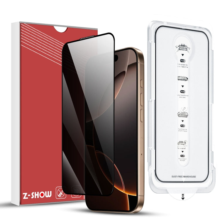 For iPhone 15 Plus Dust-Free Easy Install Privacy Tempered Glass Film(Black) - iPhone 15 Plus Tempered Glass by buy2fix | Online Shopping UK | buy2fix