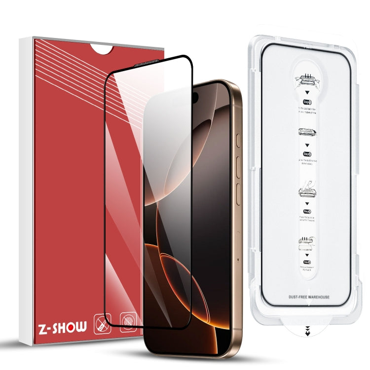 For iPhone 16 Plus Dust-Free Easy Install HD Tempered Glass Film(Black) by buy2fix