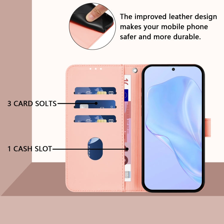 For Samsung Galaxy S25+ 5G Skin Feel Solid Color Leather Phone Case with Lanyard(Pink) - Galaxy S25+ 5G Cases by buy2fix | Online Shopping UK | buy2fix