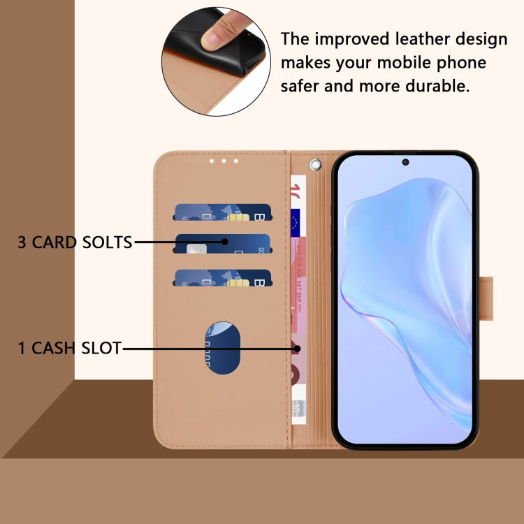 For Samsung Galaxy S25+ 5G Skin Feel Solid Color Leather Phone Case with Lanyard(Nude) - Galaxy S25+ 5G Cases by buy2fix | Online Shopping UK | buy2fix
