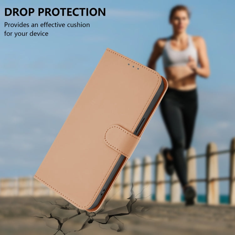For Samsung Galaxy S25+ 5G Skin Feel Solid Color Leather Phone Case with Lanyard(Nude) - Galaxy S25+ 5G Cases by buy2fix | Online Shopping UK | buy2fix