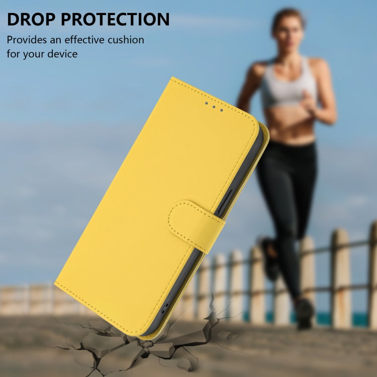 For Samsung Galaxy S25+ 5G Skin Feel Solid Color Leather Phone Case with Lanyard(Lemon Yellow) - Galaxy S25+ 5G Cases by buy2fix | Online Shopping UK | buy2fix