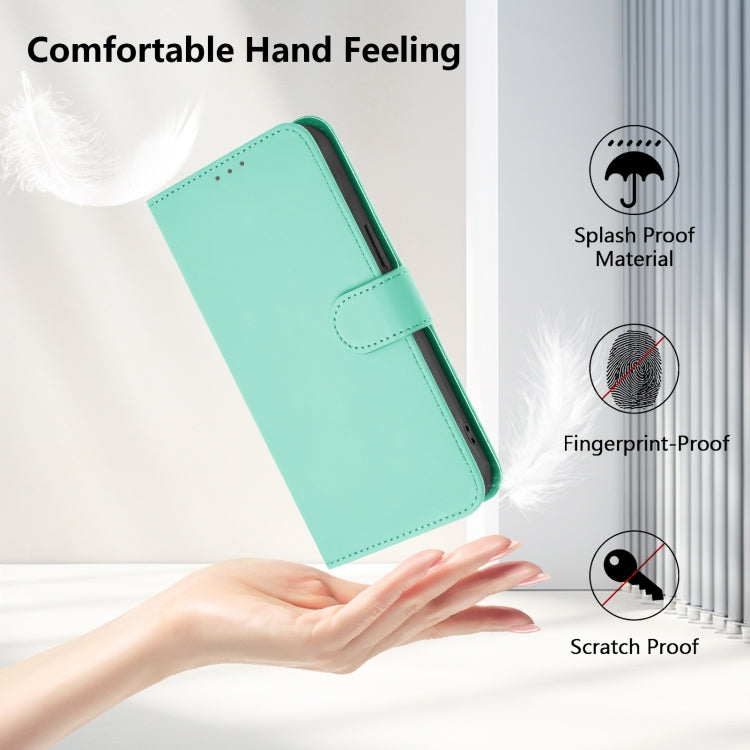 For Samsung Galaxy S25+ 5G Skin Feel Solid Color Leather Phone Case with Lanyard(Mint Green) - Galaxy S25+ 5G Cases by buy2fix | Online Shopping UK | buy2fix
