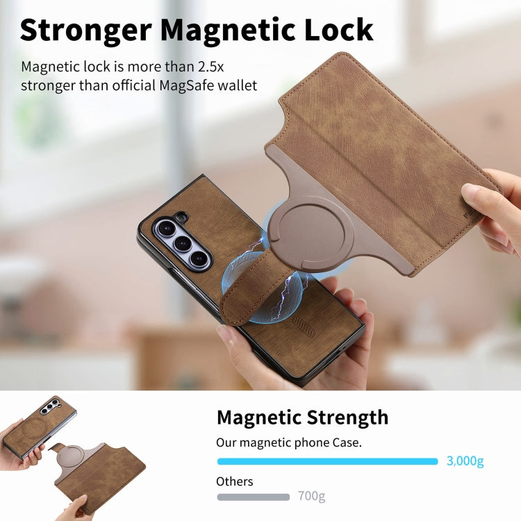 For Samsung Galaxy Z Fold5 CaseNeo MagSafe RFID Anti-theft Retro Leather Phone Case(Brown) - Galaxy Z Fold5 Cases by CaseNeo | Online Shopping UK | buy2fix
