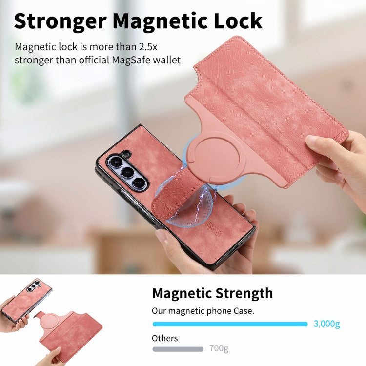 For Samsung Galaxy Z Fold5 CaseNeo MagSafe RFID Anti-theft Retro Leather Phone Case(Pink) - Galaxy Z Fold5 Cases by CaseNeo | Online Shopping UK | buy2fix