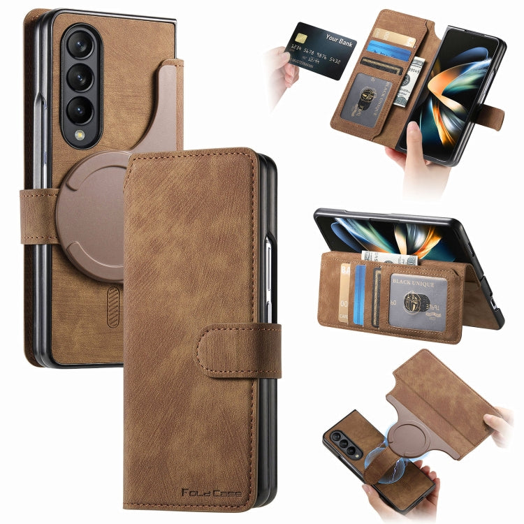 For Samsung Galaxy Z Fold4 CaseNeo MagSafe RFID Anti-theft Retro Leather Phone Case(Brown) - Galaxy Z Fold4 5G Cases by CaseNeo | Online Shopping UK | buy2fix