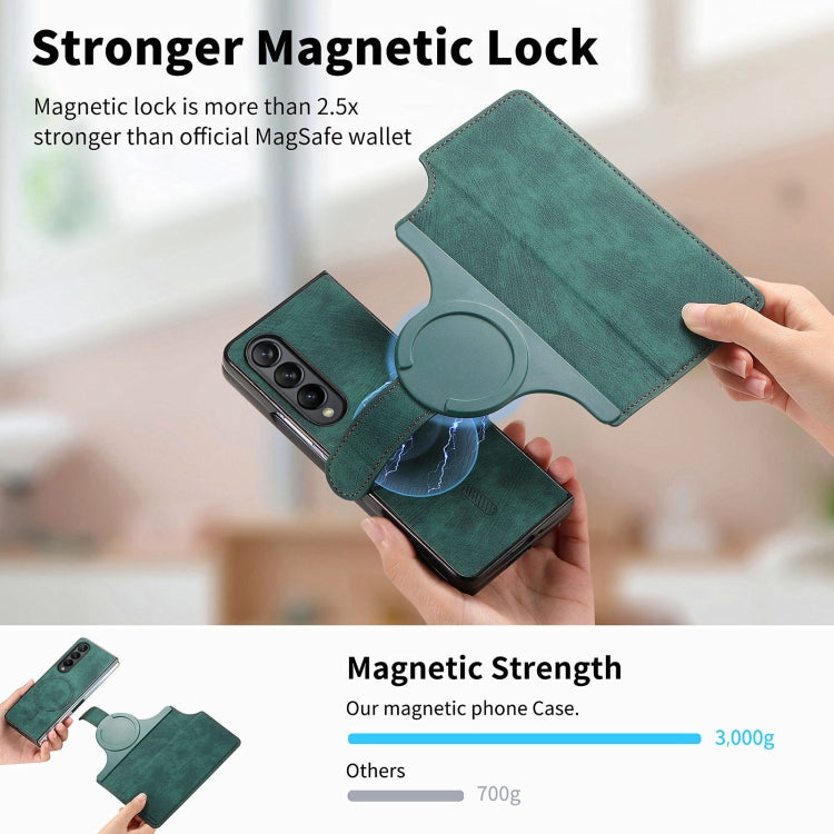 For Samsung Galaxy Z Fold4 CaseNeo MagSafe RFID Anti-theft Retro Leather Phone Case(Green) - Galaxy Z Fold4 5G Cases by CaseNeo | Online Shopping UK | buy2fix