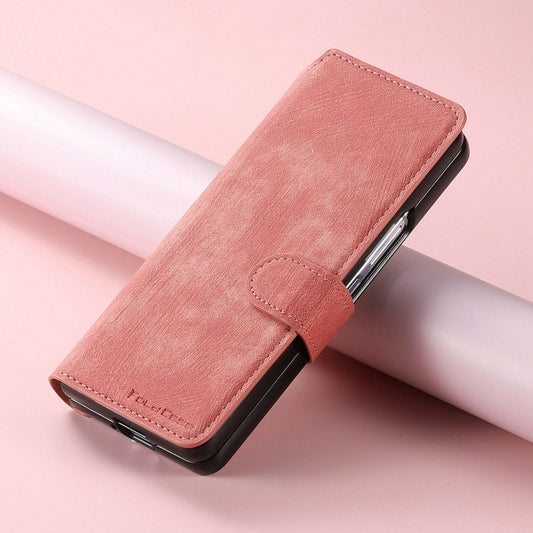 For Samsung Galaxy Z Fold3 CaseNeo MagSafe RFID Anti-theft Retro Leather Phone Case(Pink) - Galaxy Phone Cases by CaseNeo | Online Shopping UK | buy2fix