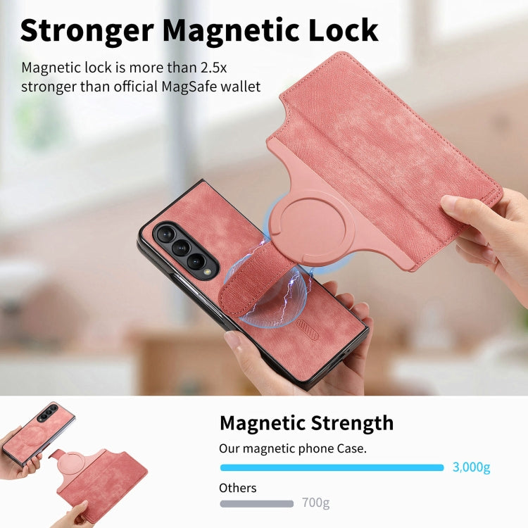 For Samsung Galaxy Z Fold3 CaseNeo MagSafe RFID Anti-theft Retro Leather Phone Case(Pink) - Galaxy Phone Cases by CaseNeo | Online Shopping UK | buy2fix