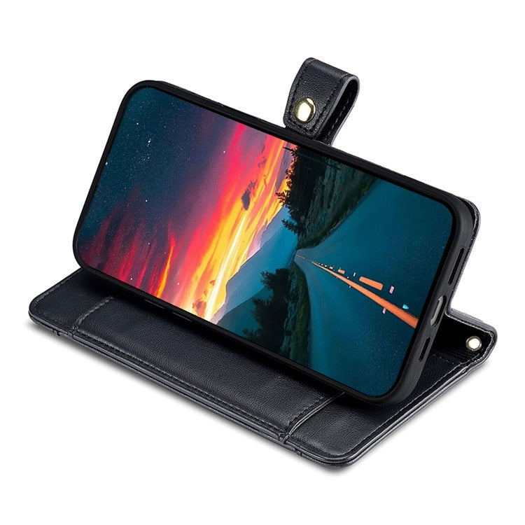 For iPhone 16 Plus Sheep Texture Cross-body Zipper Wallet Leather Phone Case(Black) - iPhone 16 Plus Cases by buy2fix | Online Shopping UK | buy2fix