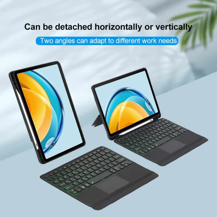 For Matepad SE 10.4 2023 Detachable Backlit Bluetooth Keyboard Leather Case with Touchpad(Black) by buy2fix