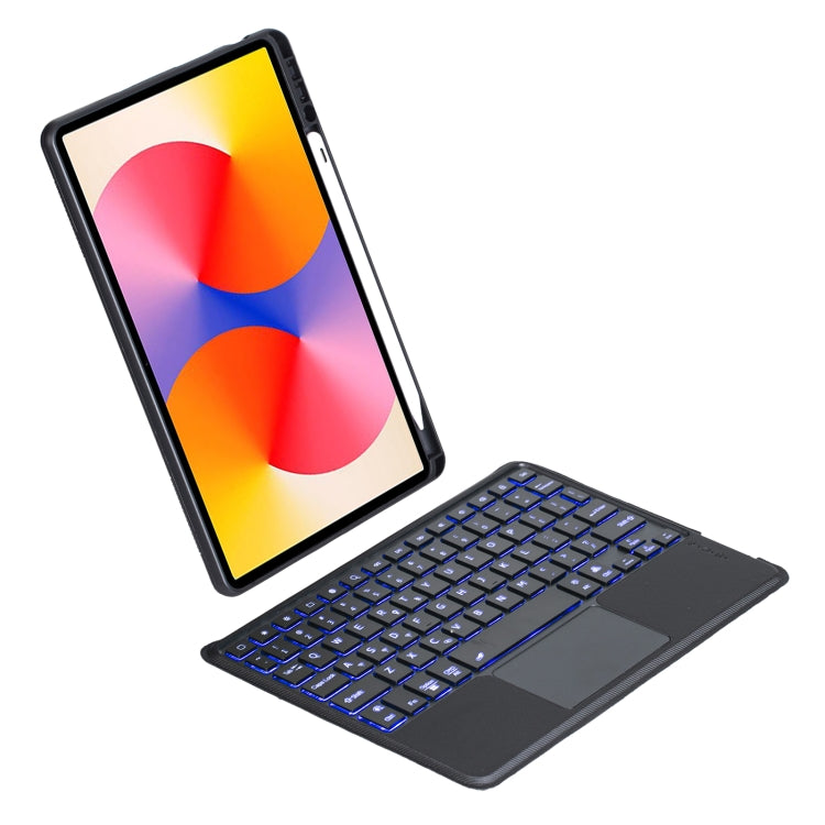 For Huawei MatePad SE 11 2024 Detachable Backlit Bluetooth Keyboard Leather Case with Touchpad(Black) - For Huawei by buy2fix | Online Shopping UK | buy2fix