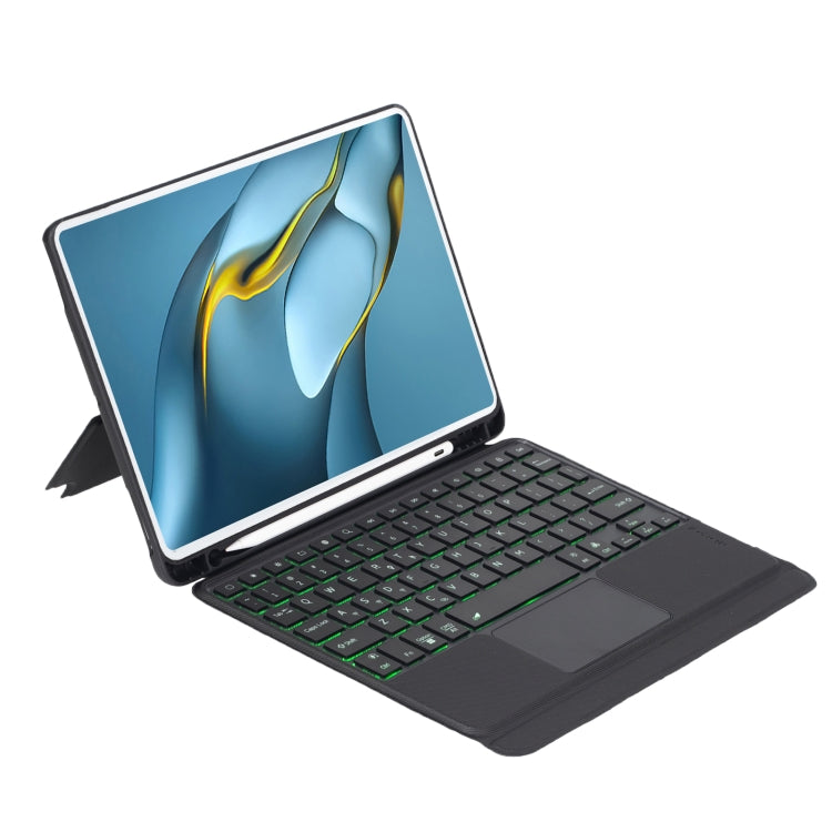 For Huawei MatePad Pro 10.8 2021 / 2019 Detachable Backlit Bluetooth Keyboard Leather Case with Touchpad(Black) - Huawei Keyboard by buy2fix | Online Shopping UK | buy2fix