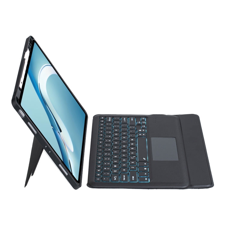For Huawei MatePad Pro 12.6 2021 Detachable Backlit Bluetooth Keyboard Leather Case with Touchpad(Black) - Huawei Keyboard by buy2fix | Online Shopping UK | buy2fix