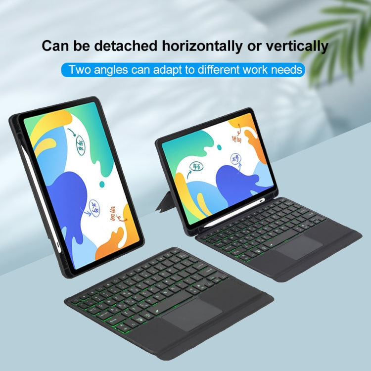 For Huawei MatePad 10.4 Detachable Backlit Bluetooth Keyboard Leather Case with Touchpad(Black) by buy2fix