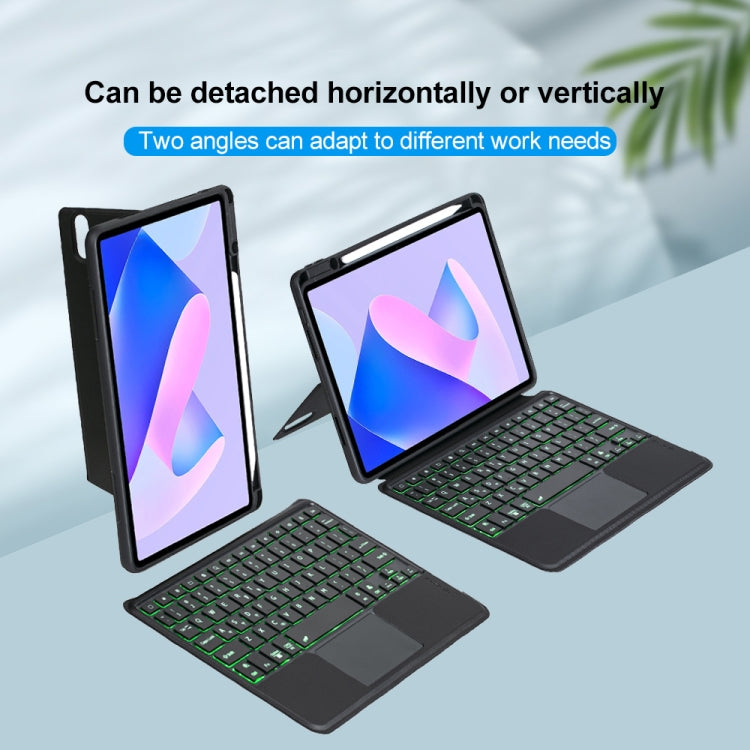 For Huawei MatePad 11 2023 Detachable Backlit Bluetooth Keyboard Leather Case with Touchpad(Black) by buy2fix