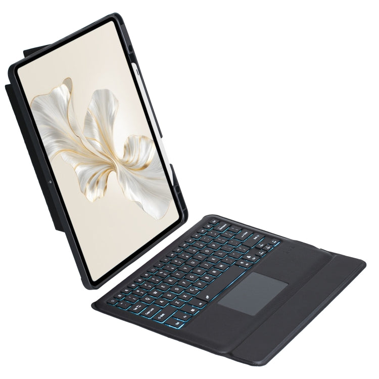 For Honor Pad 9 Pro / Pad V8 Pro Detachable Backlit Bluetooth Keyboard Leather Case with Touchpad(Black) - Huawei Keyboard by buy2fix | Online Shopping UK | buy2fix