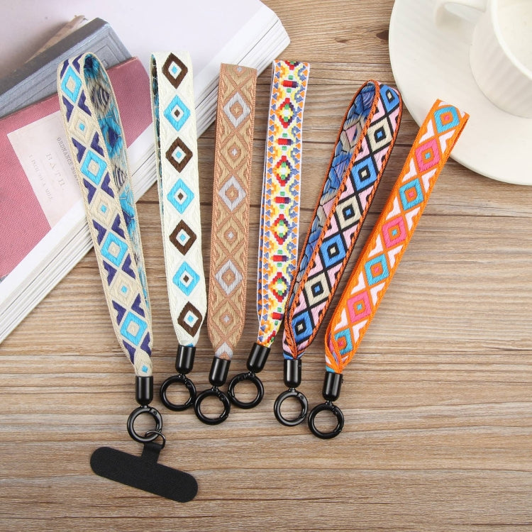 Retro Ethnic Style Mobile Phone Anti-lost Wrist Strap Lanyard Short Lanyard(Dark Blue) - Lanyards & Wrist Straps by buy2fix | Online Shopping UK | buy2fix