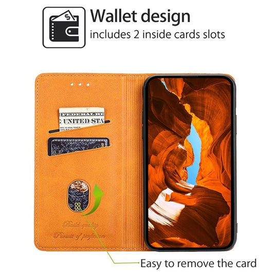 For iPhone 16 Plus Cow Texture Magnetic Leather Phone Case(Light Brown) by buy2fix