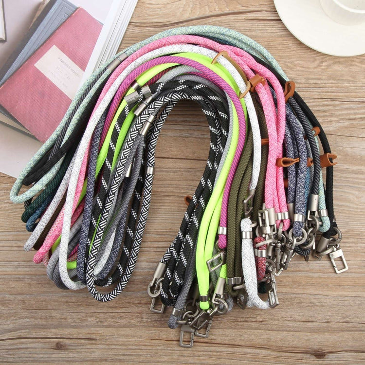 8mm Silver Buckle Adjustable Anti-lost Crossbody Mobile Phone Neck Lanyard(Black White Twill) - Lanyards & Wrist Straps by buy2fix | Online Shopping UK | buy2fix