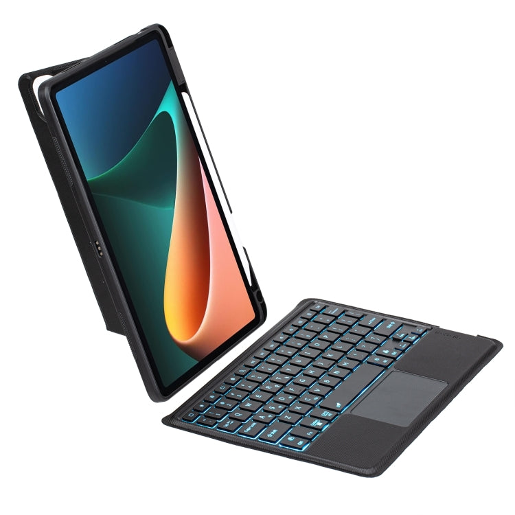 For Xiaomi Pad 5 / 5 Pro 11 Detachable Backlit Bluetooth Keyboard Leather Case with Touchpad(Black) - Others Keyboard by buy2fix | Online Shopping UK | buy2fix