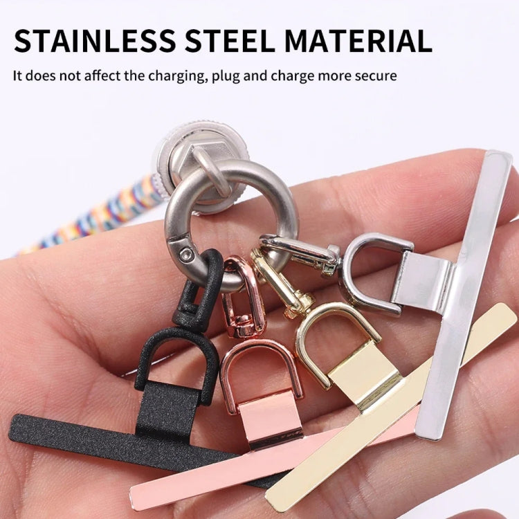 360 Degree Rotation T-shape Metal Mobile Phone Lanyard Fixing Gasket(Gold) - Lanyards & Wrist Straps by buy2fix | Online Shopping UK | buy2fix