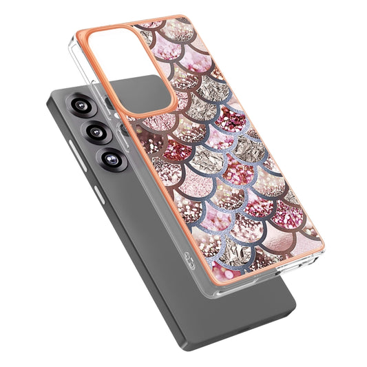 For Samsung Galaxy S25 Ultra 5G Electroplating IMD TPU Phone Case(Pink Scales) by buy2fix