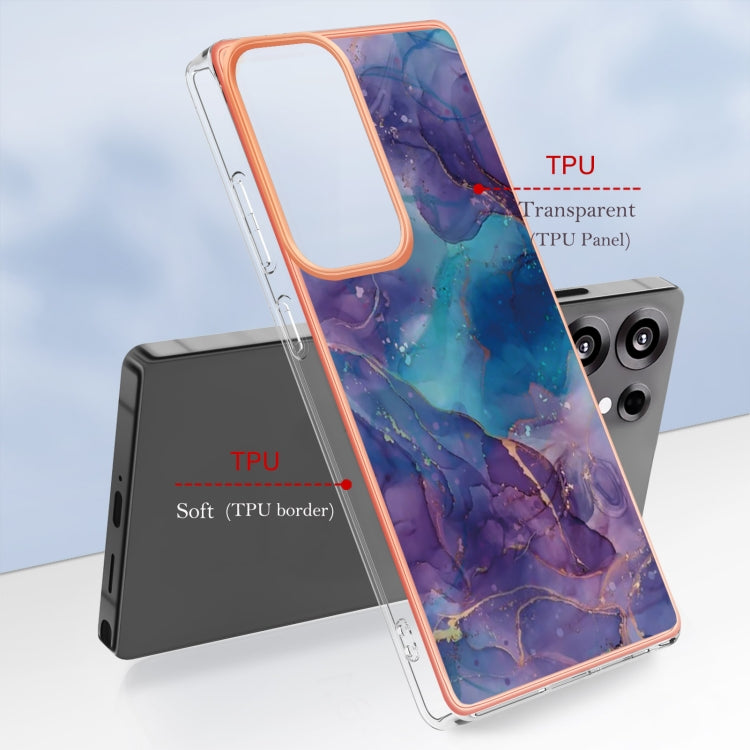 For Samsung Galaxy S25 Ultra 5G Electroplating Marble Dual-side IMD Phone Case(Purple 016) by buy2fix