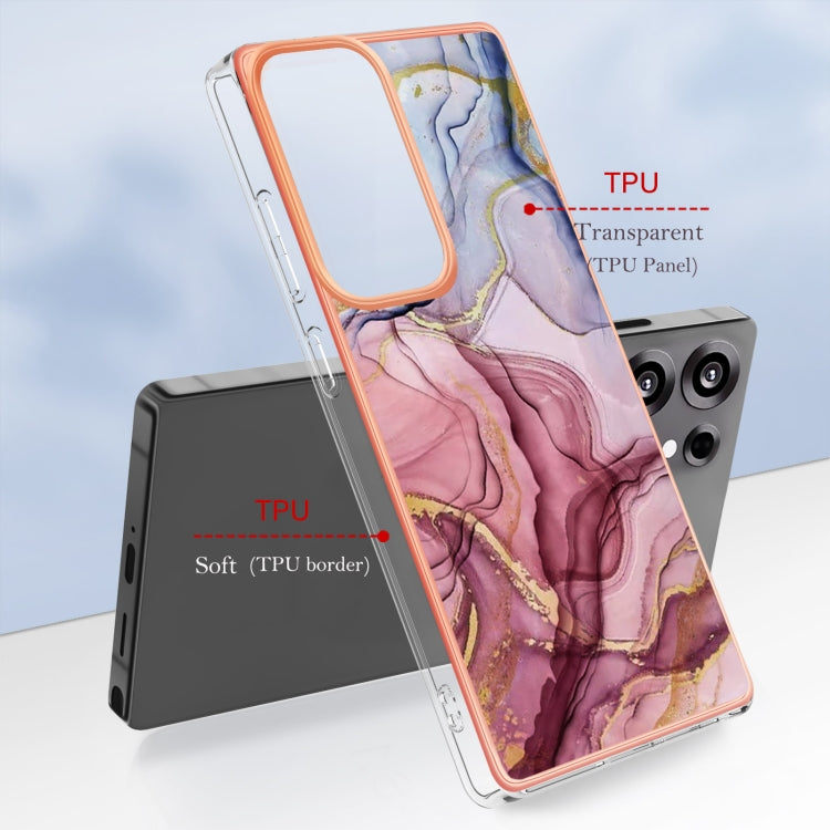 For Samsung Galaxy S25 Ultra 5G Electroplating Marble Dual-side IMD Phone Case(Rose Red 014) by buy2fix