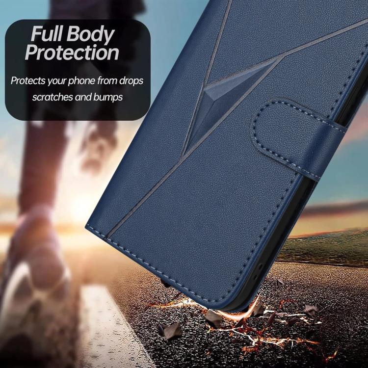 For iPhone 17 Pro Max Triangle Pattern Buckle Clasp Leather Phone Case(Royal Blue) - iPhone 17 Pro Max Cases by buy2fix | Online Shopping UK | buy2fix