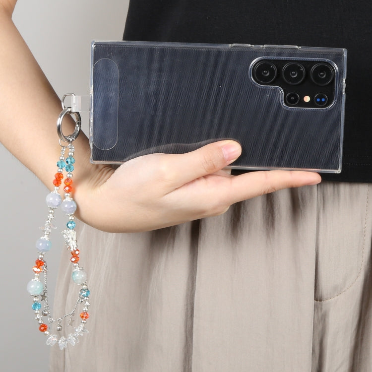 Star Alloy Beaded Bracelet Anti-Lost Phone Short Lanyard(Blue) - Lanyards & Wrist Straps by buy2fix | Online Shopping UK | buy2fix