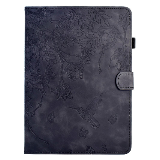 For iPad 9.7 2018 / 2017 Flowers and Bird Embossed Smart Leather Tablet Case(Black) - iPad 9.7 (2018) & (2017) Cases by buy2fix | Online Shopping UK | buy2fix