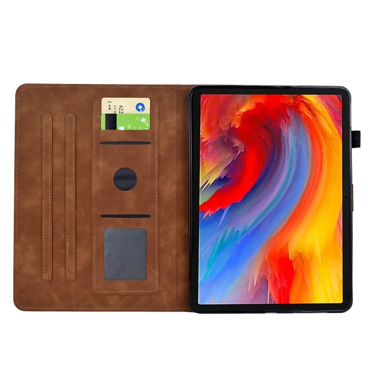 For iPad Pro 11 2024 Flowers and Bird Embossed Smart Leather Tablet Case(Brown) - iPad Pro 11 2024 Cases by buy2fix | Online Shopping UK | buy2fix