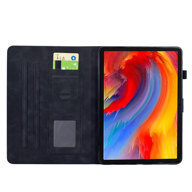 For iPad Pro 11 2024 Flowers and Bird Embossed Smart Leather Tablet Case(Black) - iPad Pro 11 2024 Cases by buy2fix | Online Shopping UK | buy2fix