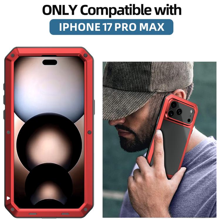 For iPhone 17 Pro Max RedPepper Triple-proof Metal Phone Case(Red) - iPhone 17 Pro Max Cases by RedPepper | Online Shopping UK | buy2fix