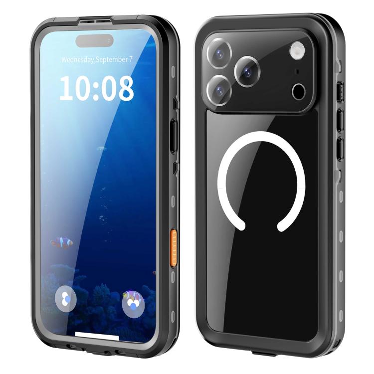 For iPhone 17 Pro Max RedPepper Transparent Dot IP68 Waterproof Triple-proof MagSafe Phone Case(Black Dark Grey) - iPhone 17 Pro Max Cases by RedPepper | Online Shopping UK | buy2fix