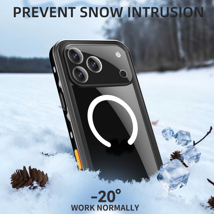 For iPhone 17 Pro Max RedPepper Transparent Dot IP68 Waterproof Triple-proof MagSafe Phone Case(Black Dark Grey) - iPhone 17 Pro Max Cases by RedPepper | Online Shopping UK | buy2fix