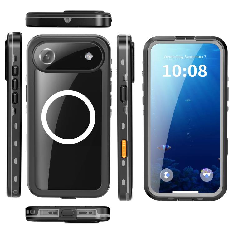 For iPhone 17 Air RedPepper Transparent Dot IP68 Waterproof Triple-proof MagSafe Phone Case(Black Dark Grey) - iPhone 17 Air Cases by RedPepper | Online Shopping UK | buy2fix