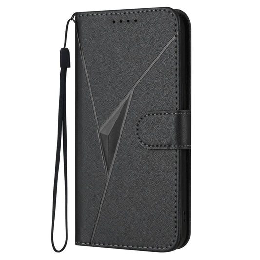 For Samsung Galaxy S25 5G Triangle Pattern Buckle Clasp Leather Phone Case(Black) by buy2fix