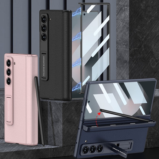 For Samsung Galaxy Z Fold6 GKK Integrated Magnetic Leather Flip Phone Case with Pen Box, Not Included Pen(Black) by GKK