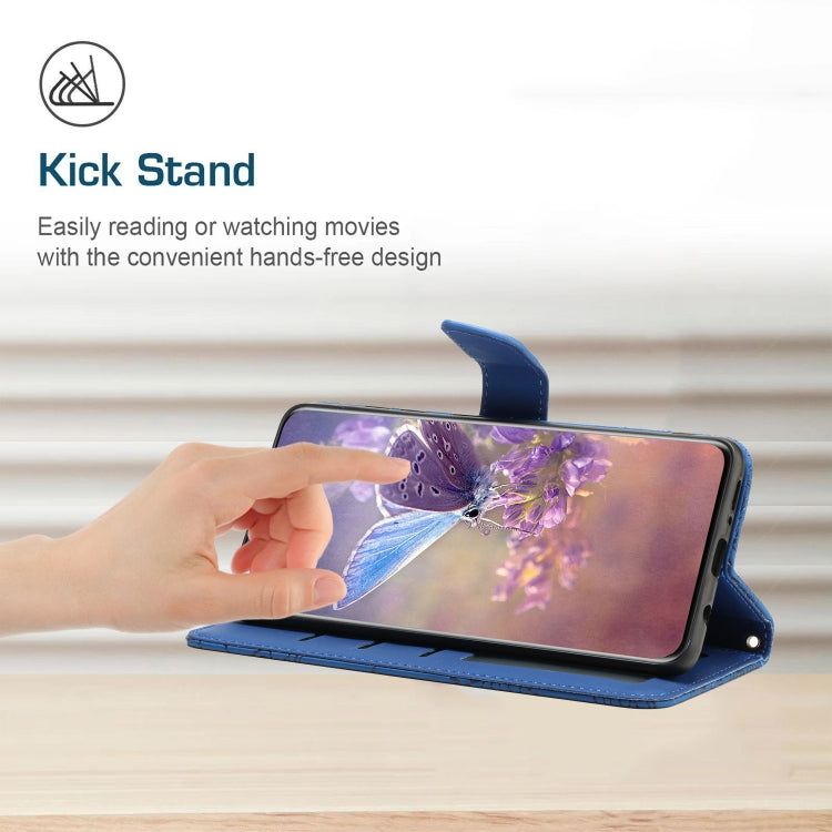 For Samsung Galaxy S25+ 5G Skin Feel Butterfly Embossed Flip Leather Phone Case(Blue) - Galaxy S25+ 5G Cases by buy2fix | Online Shopping UK | buy2fix
