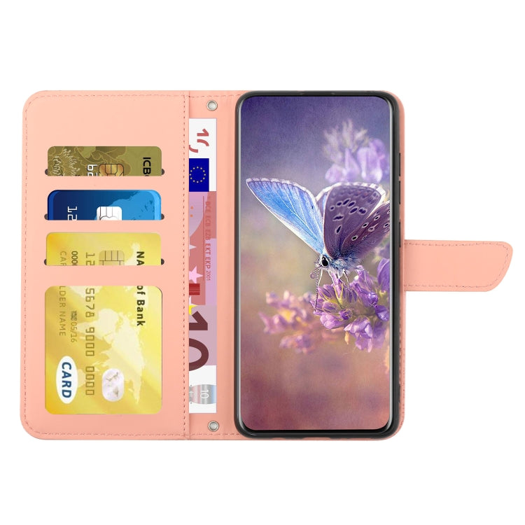 For Samsung Galaxy S25+ 5G Skin Feel Butterfly Embossed Flip Leather Phone Case(Pink) - Galaxy S25+ 5G Cases by buy2fix | Online Shopping UK | buy2fix