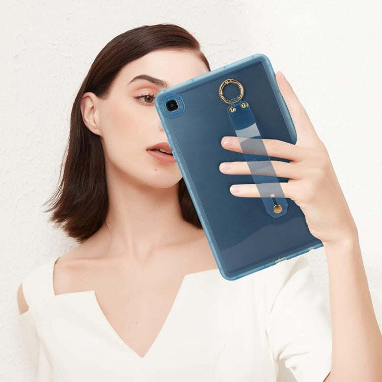 For Samsung Galaxy Tab S9 / S8 / S7 Wristband Holder PC Hybrid TPU Soft Tablet Case(Blue) by buy2fix