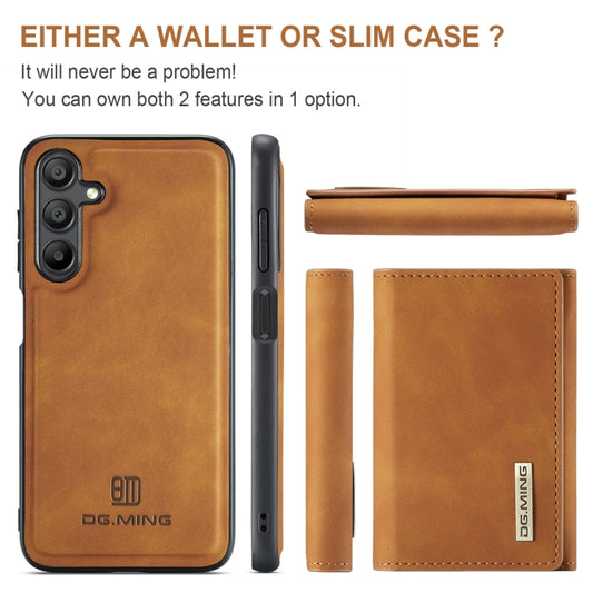 For Samsung Galaxy A16 5G DG.MING M1 Series 3-Fold Multi Card Wallet + Magnetic Phone Case(Brown) by DG.MING